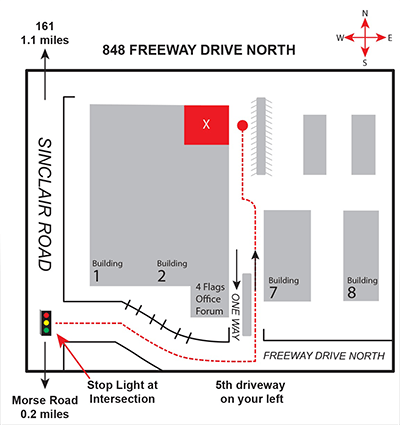 A map of our office location details